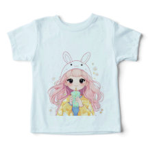 Camiseta infantil desenho de coelho