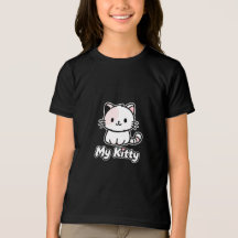 Camiseta infantil desenho fofo do meu gatinho