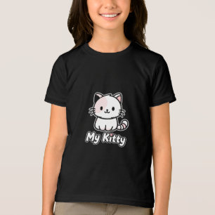 Camiseta infantil desenho fofo do meu gatinho