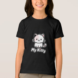 Camiseta infantil desenho fofo do meu gatinho