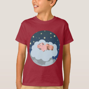 Camiseta infantil desenho Piglets Adormecidos