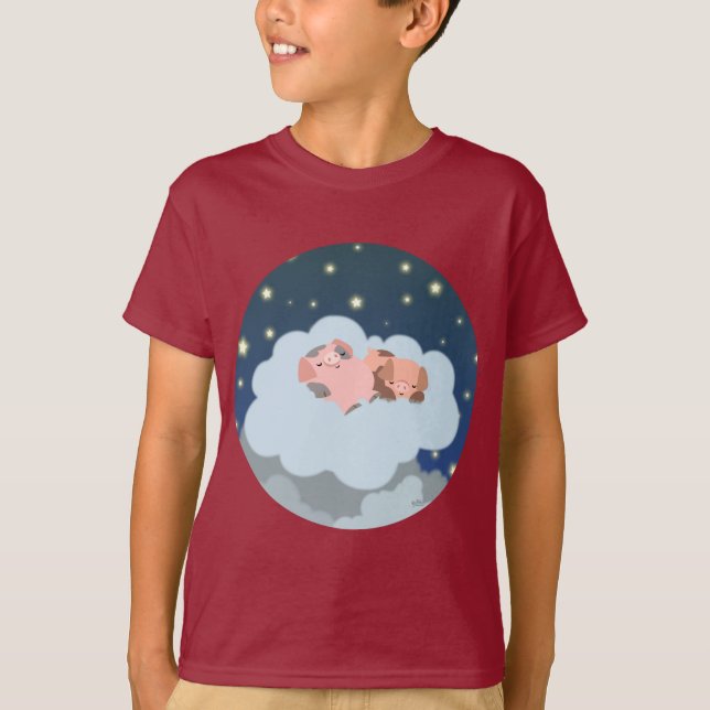 Camiseta infantil desenho Piglets Adormecidos (Frente)