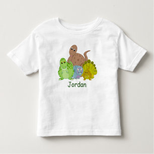Camiseta Infantil design de desenho animado de dinossauro fofo e per