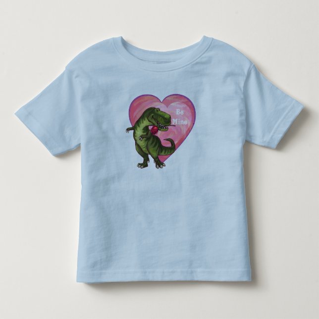 Camiseta Infantil Dia de os namorados Tyrannosaurus (Frente)