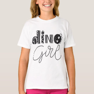 Camiseta Infantil Dino Girl - Gráfico Fofo de Dino