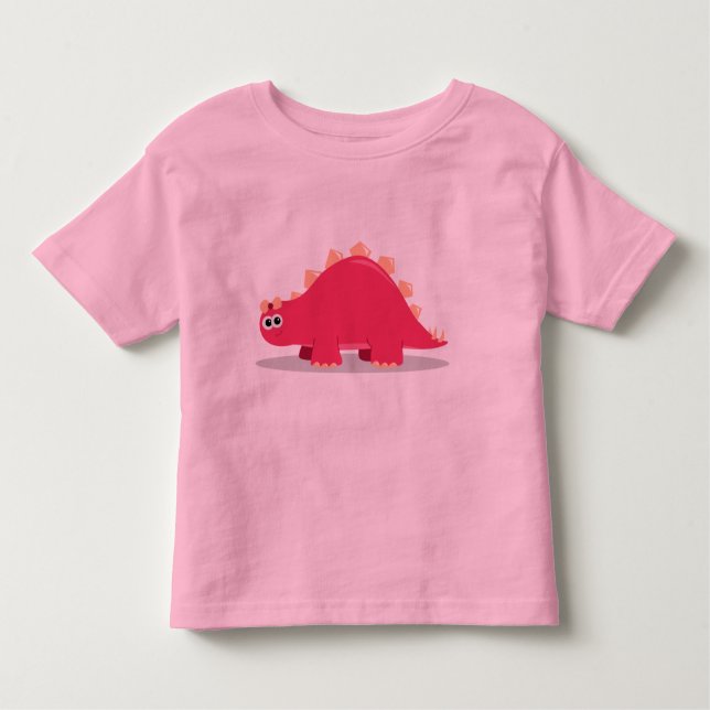 Camiseta Infantil Dinossauro cor-de-rosa (Frente)