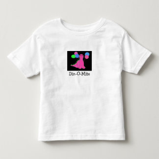 Camiseta Infantil Dinossauro Rosa com Balões