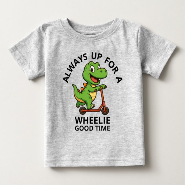 Camiseta Infantil Dinossauro Verde Fofo (Frente)