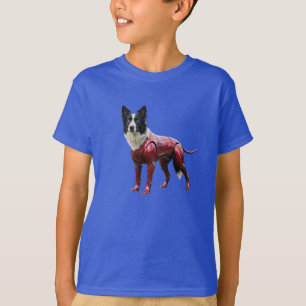 Camiseta Infantil Divertida de Border Collie Robô