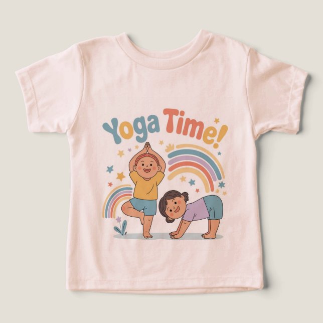 Camiseta infantil divertida de pose de yoga (Design frontal)