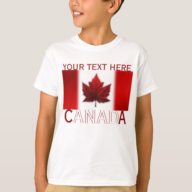 Camiseta infantil do Canadá Bandeira do Canadá Cam (Frente)