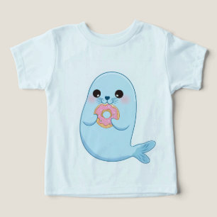 Camiseta Infantil do Foca Azul Fofa
