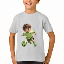 Camiseta Infantil do Menino Chibi Anime Jogador de