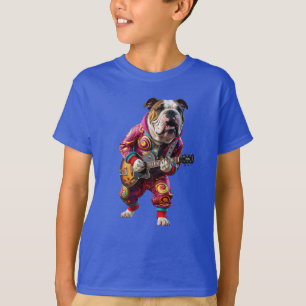 Camiseta Infantil do Rock Star Bulldog