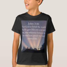 Camiseta infantil do versículo da Bíblia João 3:16