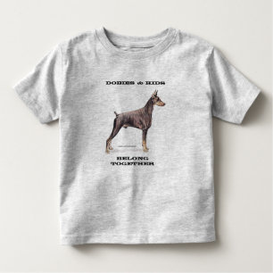Camiseta Infantil Dobies & miúdos -- Pinscher do Doberman