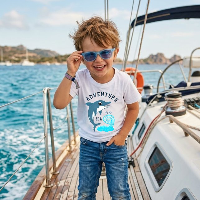 Camiseta infantil Dolphin and Wave Kids com Aventu (Criador carregado)