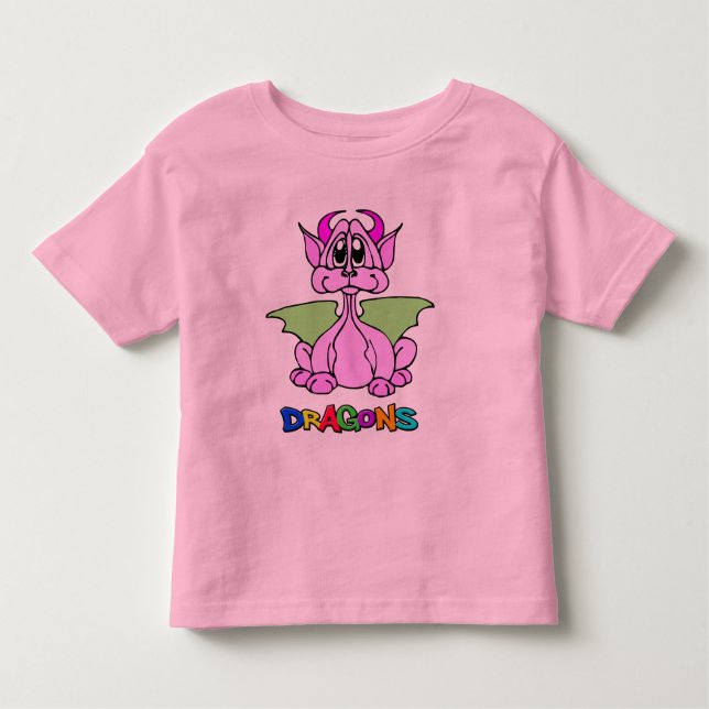 Camiseta Infantil Dragão Rosa (Frente)