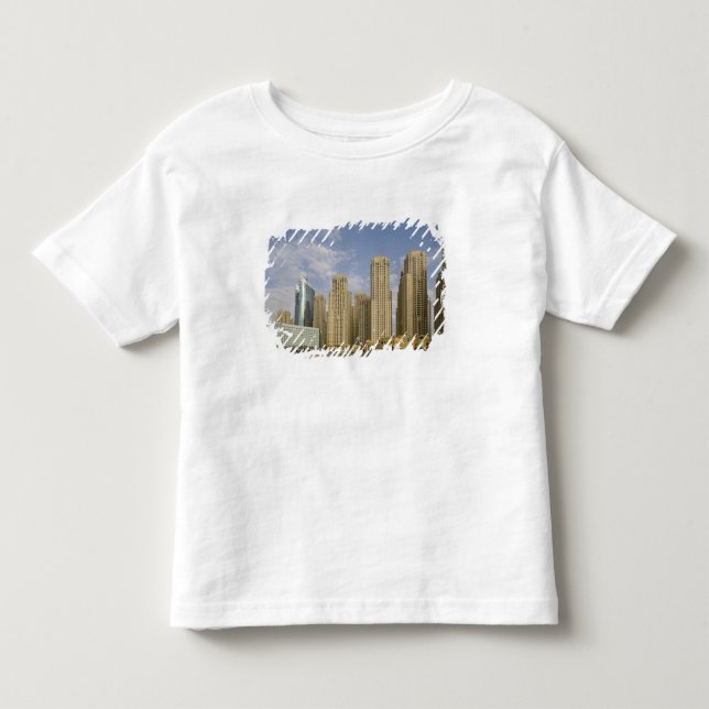 Camiseta Infantil EAU, Dubai, Marina. Residência na praia de Jumeira (Frente)