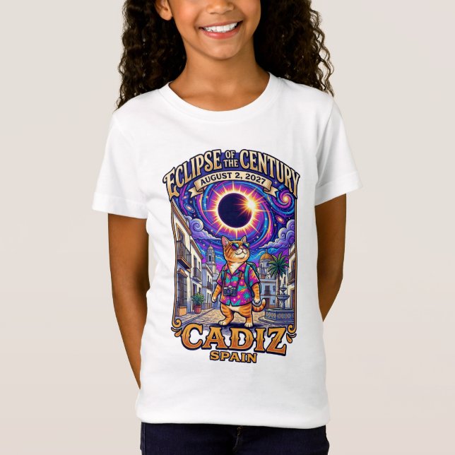 Camiseta Infantil Eclipse do Século 2027 Cádiz  (Frente)