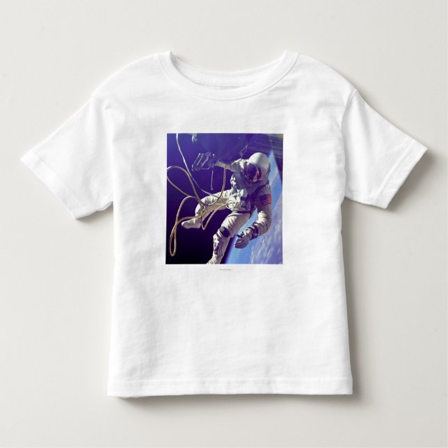 Camiseta Infantil Ed White First American Spacewalker Fotografia (Frente)