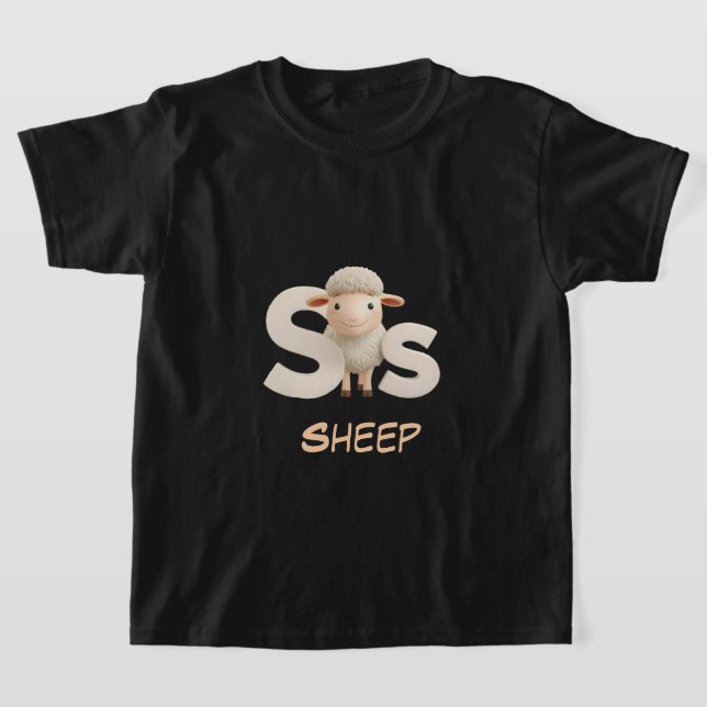 Camiseta Infantil Educativa de Ovelha com Letra S  (Postura )