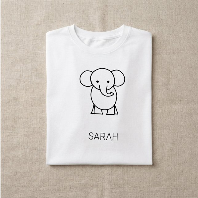 Camiseta Infantil Elefante Fofo (Criador carregado)