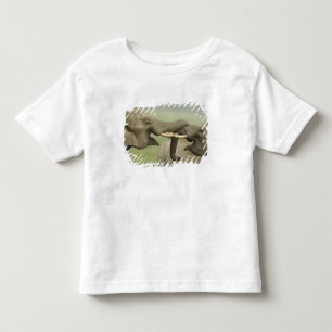 Camiseta Infantil Elefantes asiáticos indianos jogam lutando