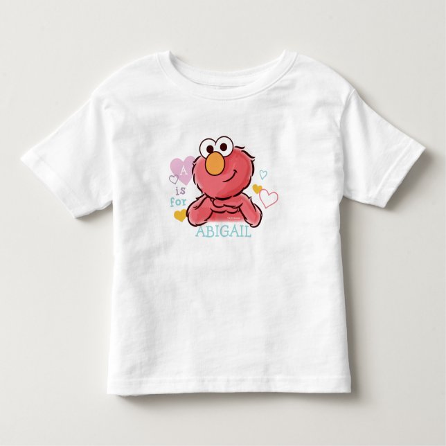 Camiseta Infantil Elmo Adorável | Adicione seu próprio nome (Frente)