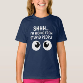 Camiseta Infantil Engraçada se Escondendo de Pesso
