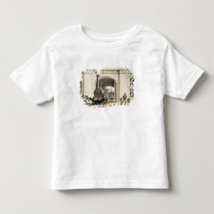 Camiseta Infantil Entrada à casa de motor locomotivo, cidade de