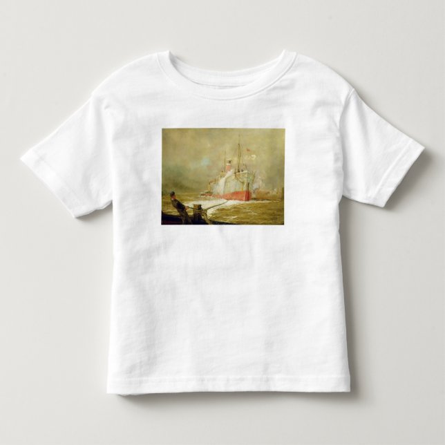 Camiseta Infantil Entrando um navio de carga (Frente)