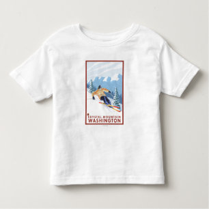 Camiseta Infantil Esquiador da neve de Downhhill - montanha de