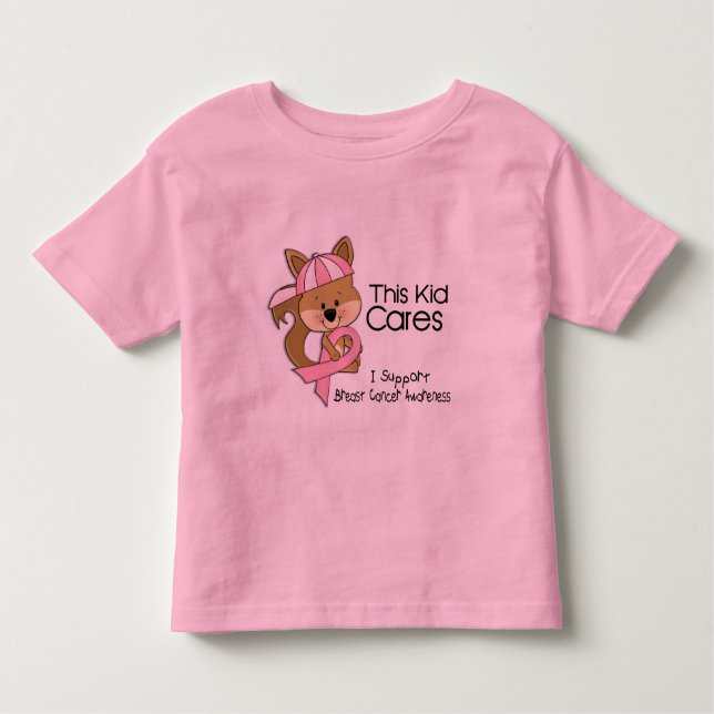 Camiseta Infantil Este miúdo importa-se a consciência do cancro da (Frente)