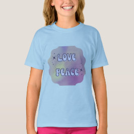 Camiseta Infantil Estética Love Peace Pastel