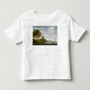 Camiseta Infantil Estuário do rio com um castelo