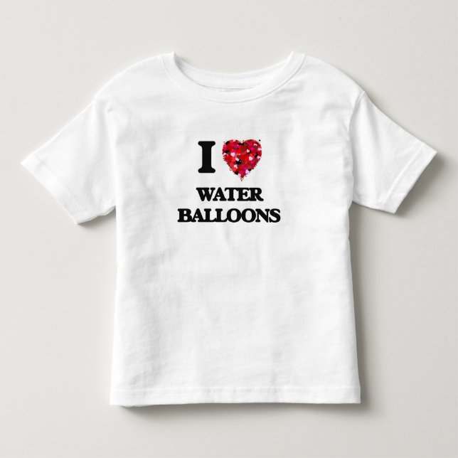 Camiseta Infantil Eu amo balões de água (Frente)