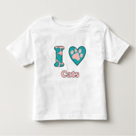 Camiseta Infantil Eu amo gatos