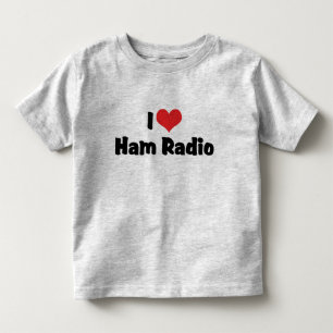 Camiseta Infantil Eu Amo Rádio "Heart Ham" - Rádio Amador