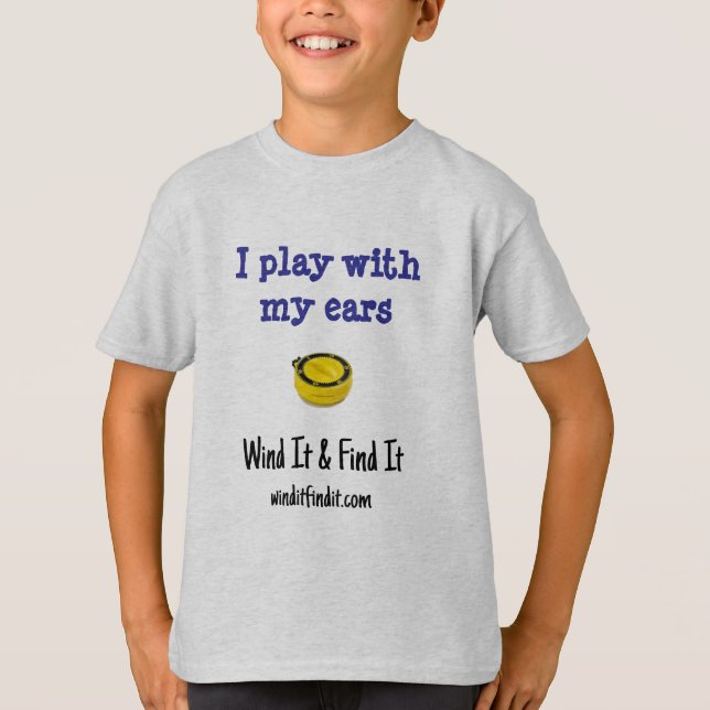 Camiseta infantil "Eu brinco com minhas orelhas" (Frente)