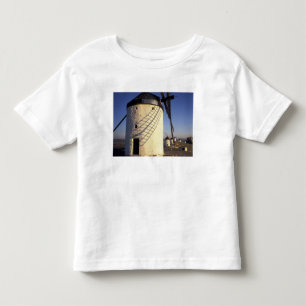 Camiseta Infantil EU, Espanha, Consuegra, La Mancha. Moinhos de vent