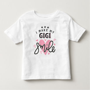 Camiseta Infantil Eu faço meu GiGi sorrir com corações