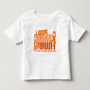 Camiseta Infantil Eu visto o MS alaranjado da tia esclerose múltipl