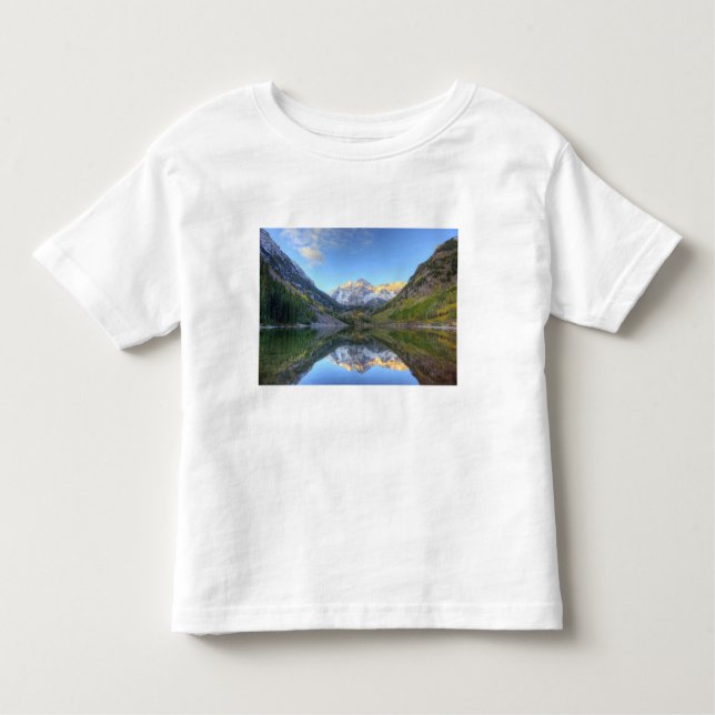 Camiseta Infantil EUA, Colorado, Maroon Bells-Snowmass (Frente)