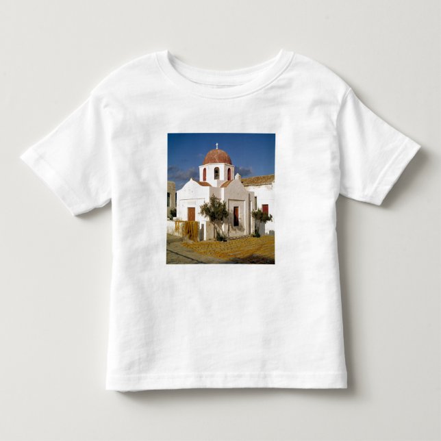 Camiseta Infantil Europa, Grécia, Mykonos. As redes de pesca secam n (Frente)