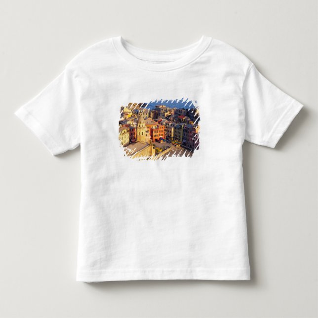 Camiseta Infantil Europa, Itália, Cinque Terre. Vila de Vernazza (Frente)