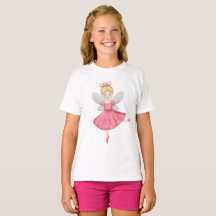 Camiseta Infantil Fada Bailarina Aquarela