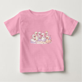 Camiseta Infantil Família de Cisne Fofa