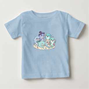 Camiseta Infantil Família de Golfinhos Fofa