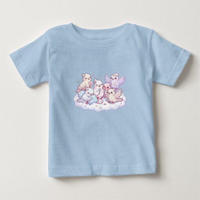 Camiseta Infantil Família de Pássaros Sonhadores F (Frente)